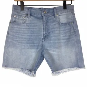 GAP Jean Shorts 5” Relaxed Short Frayed Raw Hem Light Wash Stretch Denim Size 25