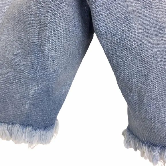 GAP Jean Shorts 5” Relaxed Short Frayed Raw Hem Light Wash Stretch Denim Size 25