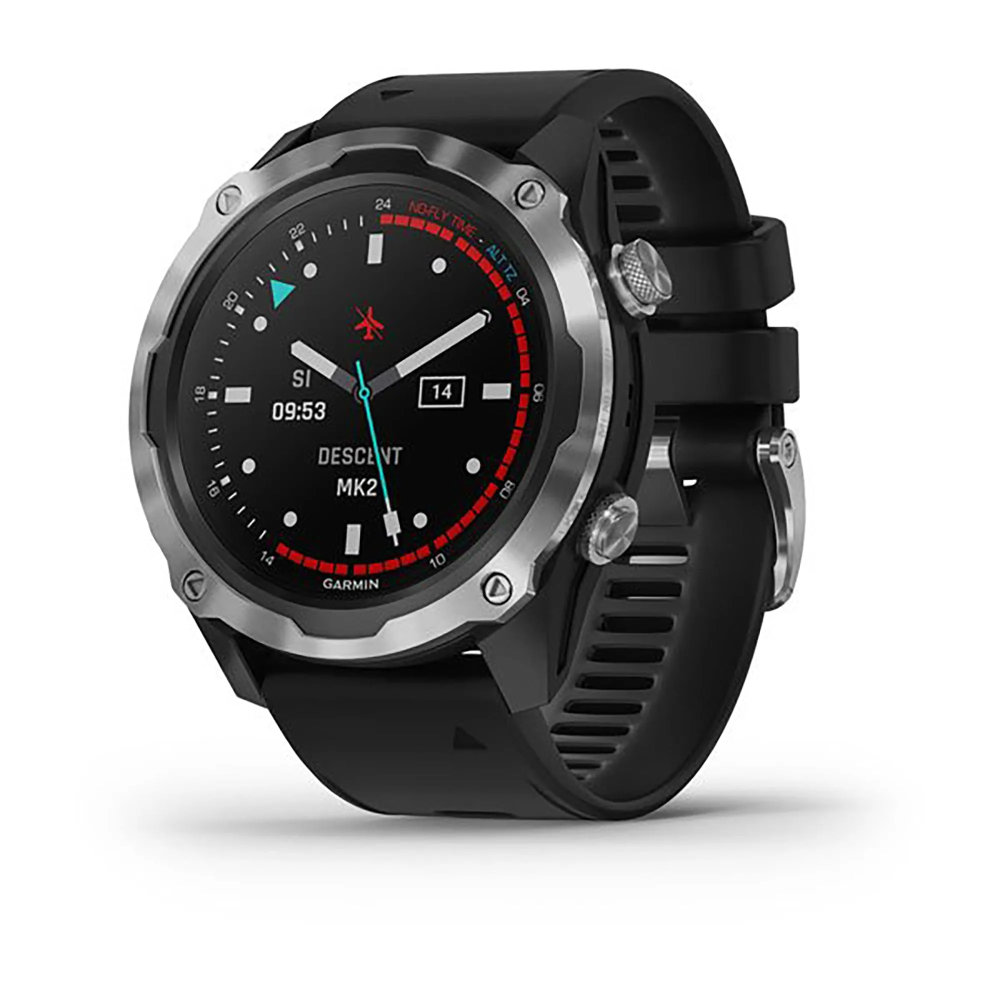 Garmin Descent Mk2 Silicone Black Strap Full Color Display Dial Watch - 010-02132-10