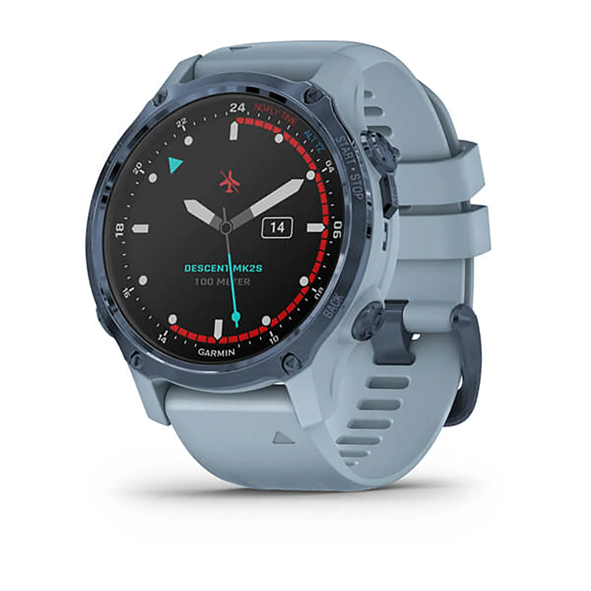 Garmin Descent Mk2 Silicone Seafoam Strap Full Color Display Dial Watch - 010-02403-07