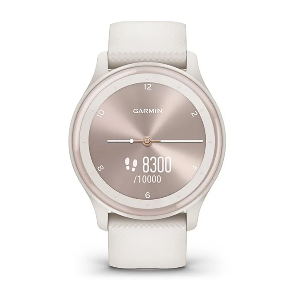 Garmin Vivomove Sport Ivory Silicone Band Full Display Watch - 010-02566-01