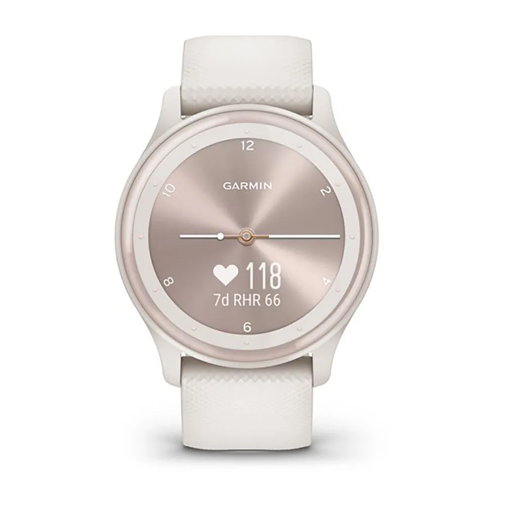 Garmin Vivomove Sport Ivory Silicone Band Full Display Watch - 010-02566-01