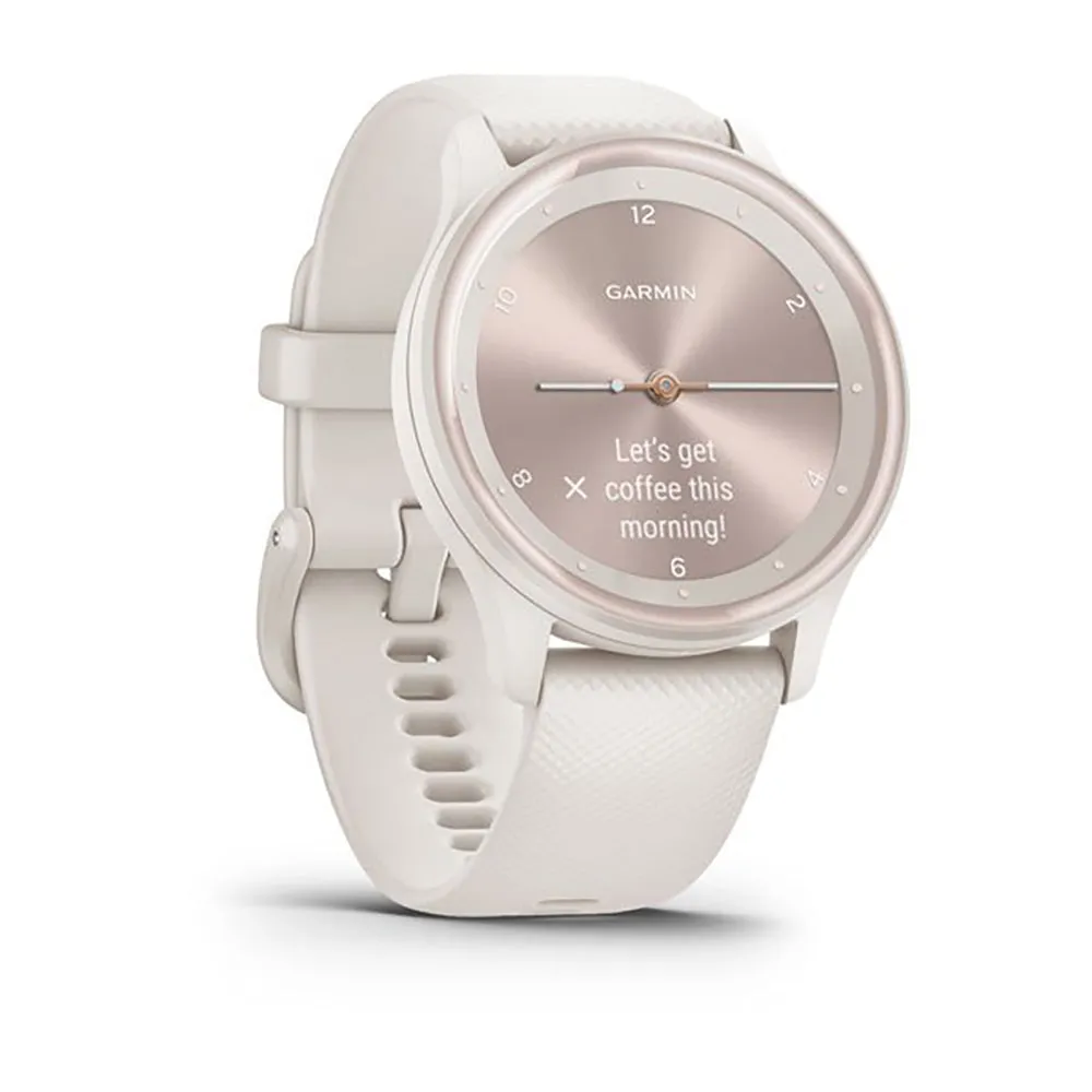 Garmin Vivomove Sport Ivory Silicone Band Full Display Watch - 010-02566-01