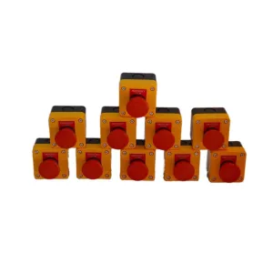 Generic Plastic E-Stop Set of 10 - Emergency Red Button Stop x 10