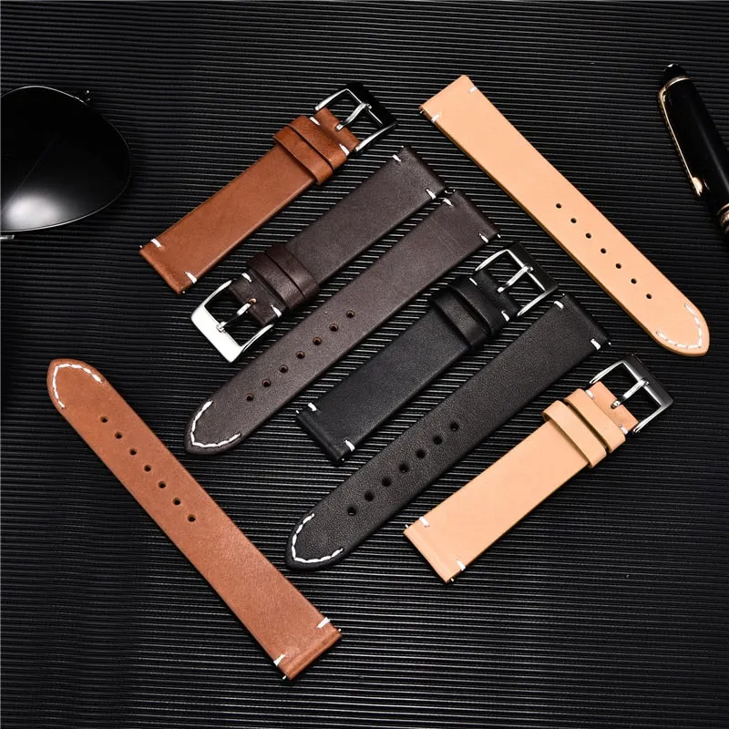 Genuine Leather Quick Release Watch Band