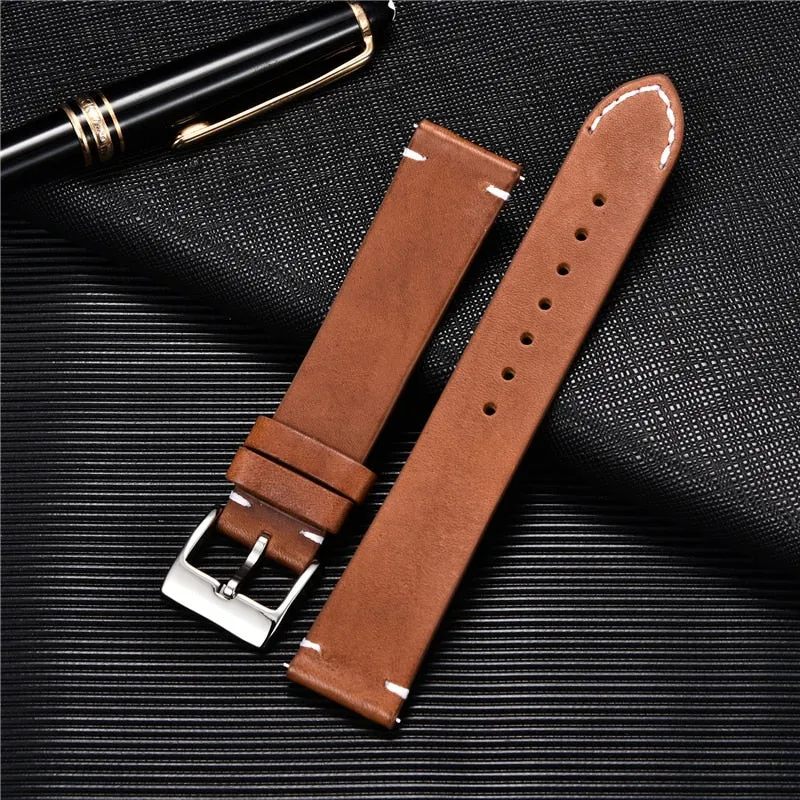 Genuine Leather Quick Release Watch Band