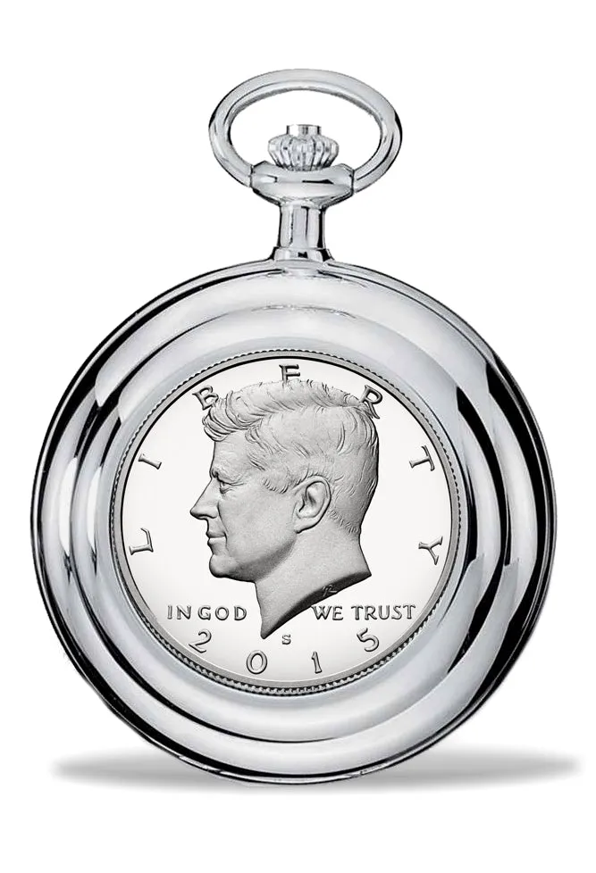Genuine USA Kennedy Half Dollar Pocket Watch by Charles-Hubert Paris, model XWA6134