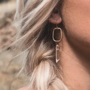 Geometric Quartz Drop Earrings