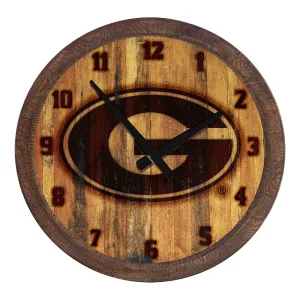 Georgia Bulldogs: Branded "Faux" Barrel Top Wall Clock