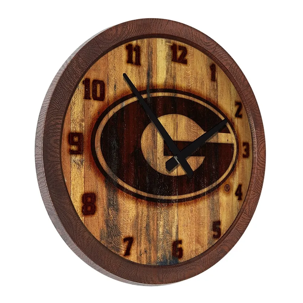 Georgia Bulldogs: Branded "Faux" Barrel Top Wall Clock
