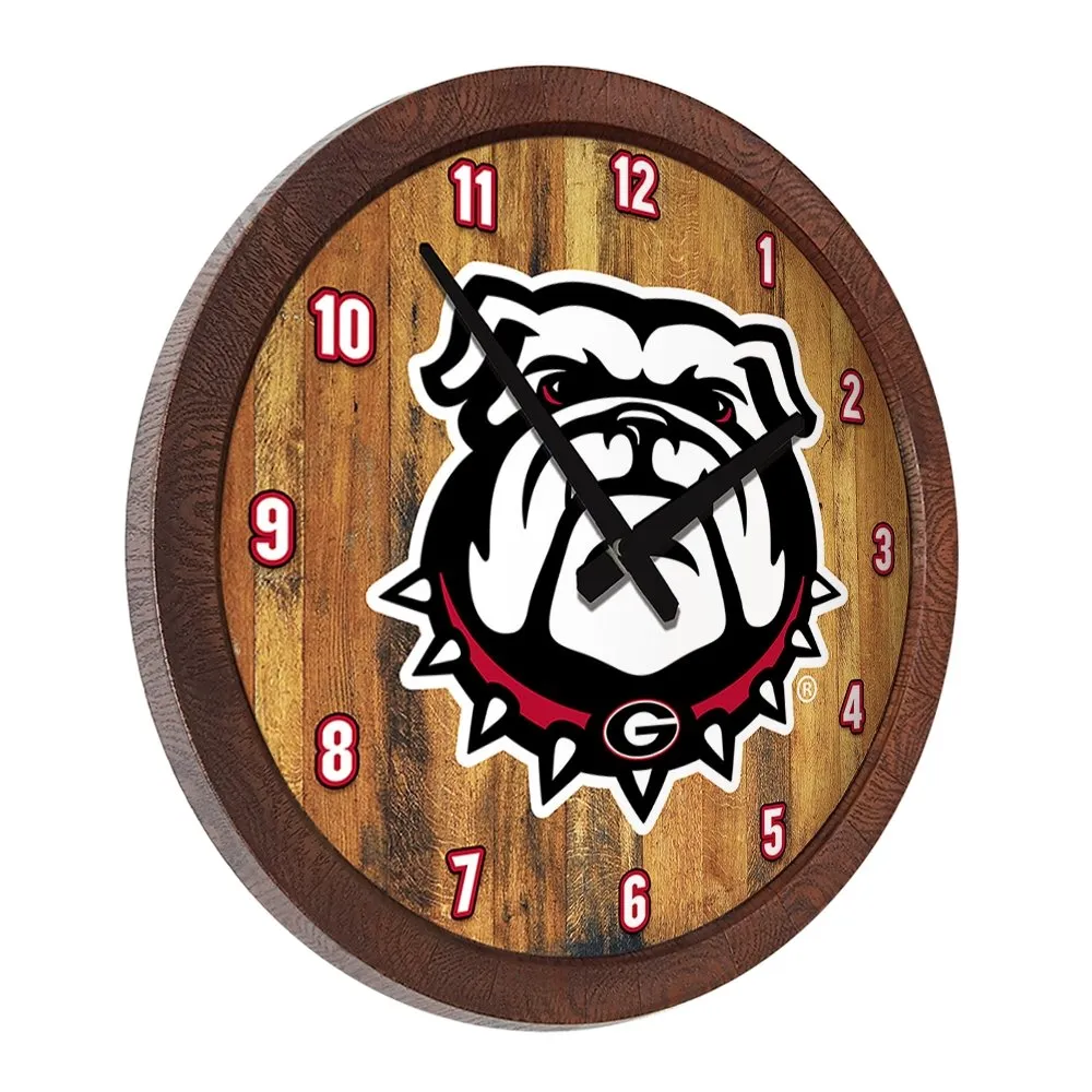 Georgia Bulldogs: Uga - "Faux" Barrel Top Wall Clock