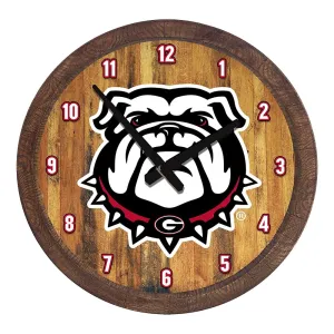 Georgia Bulldogs: Uga - "Faux" Barrel Top Wall Clock
