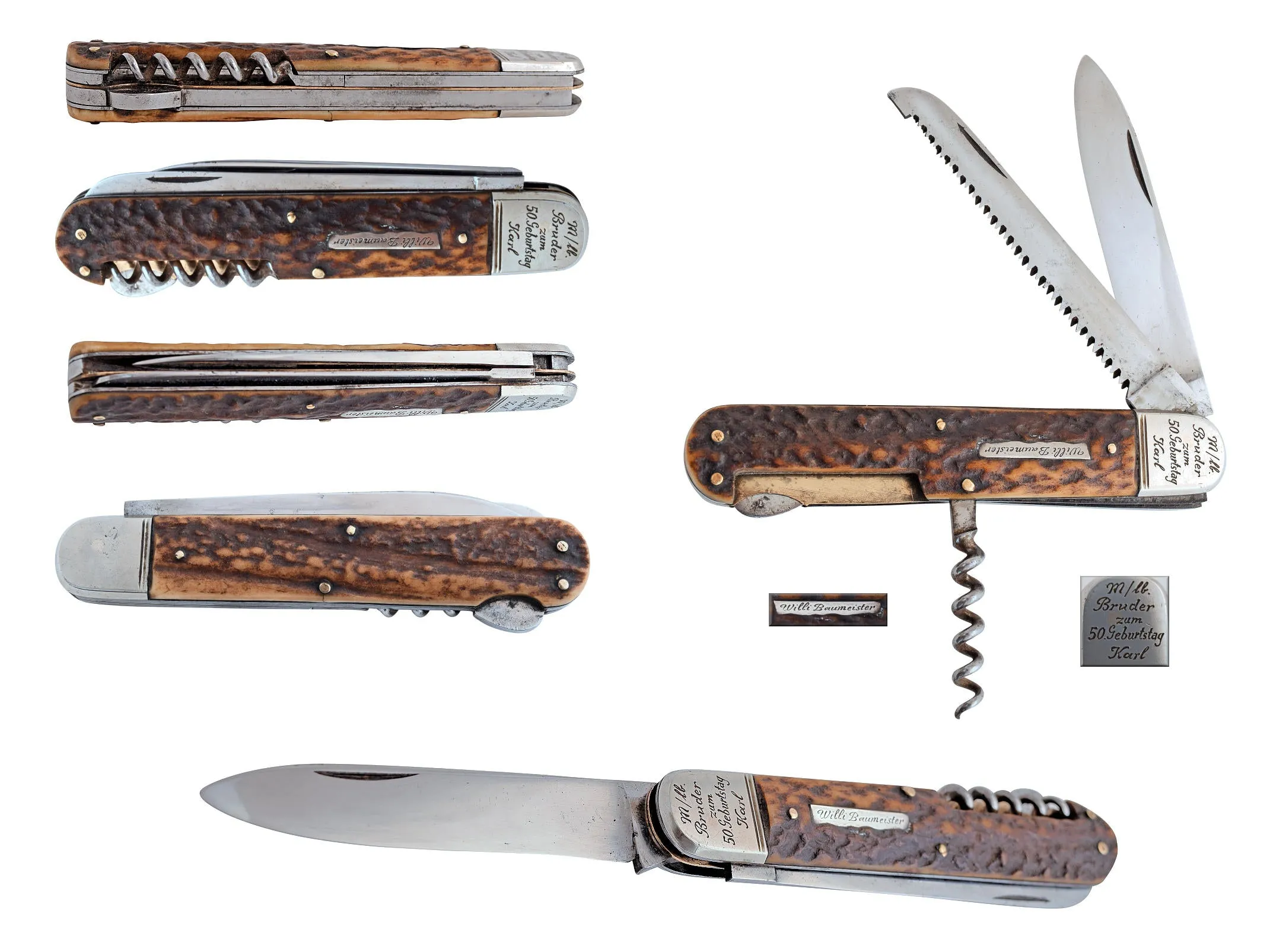 German stag handle knife