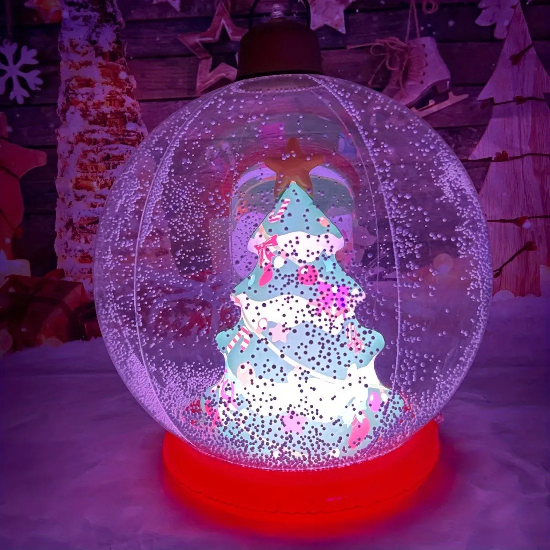 Giant LED Light-Up Inflatable Christmas Ball, 3D Festive Decorations with Remote Control, Plastic, Perfect for Home, Office & Theme Party Decorations