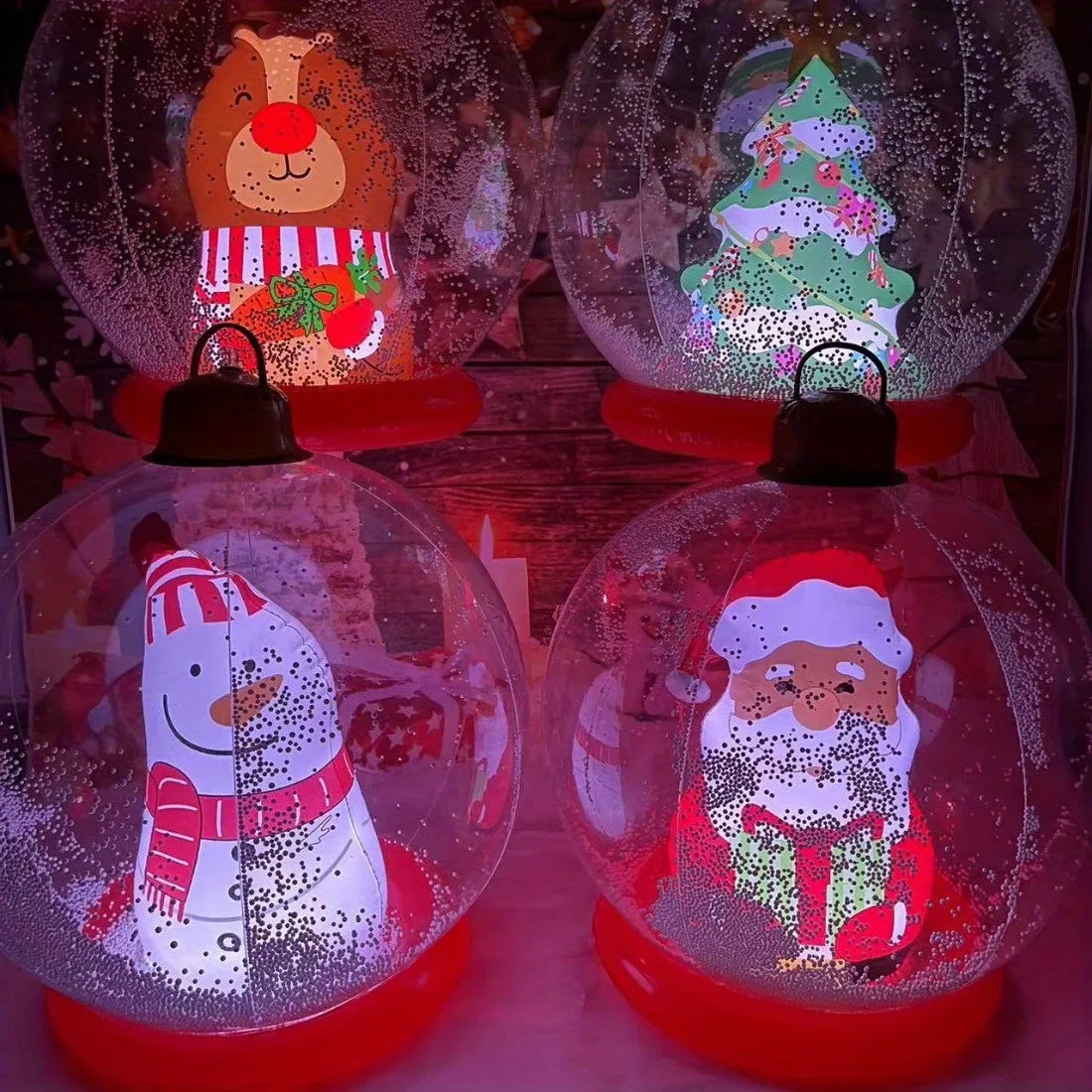 Giant LED Light-Up Inflatable Christmas Ball, 3D Festive Decorations with Remote Control, Plastic, Perfect for Home, Office & Theme Party Decorations