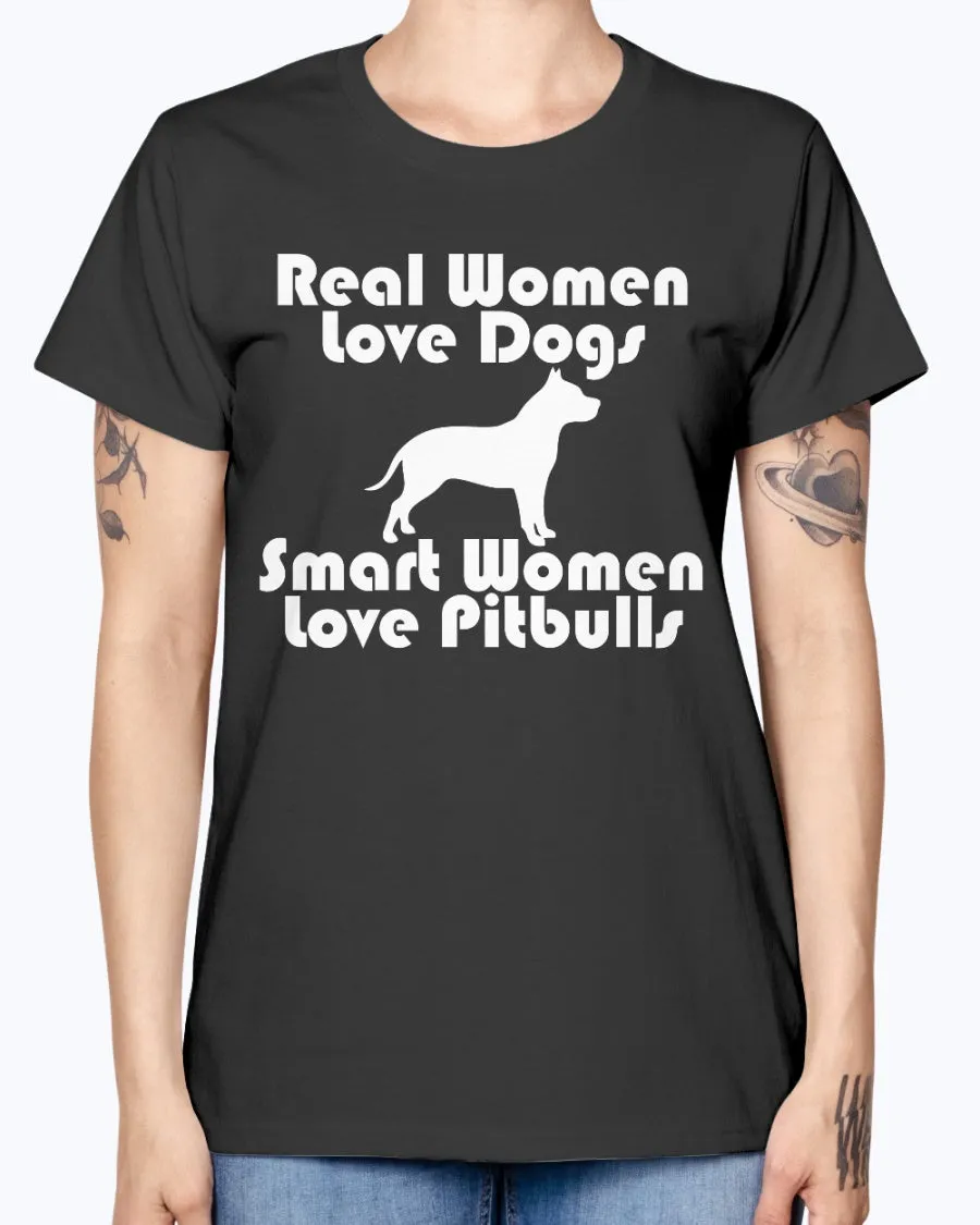Gildan Ladies Missy T-Shirt    Smart women love pitbulls copy