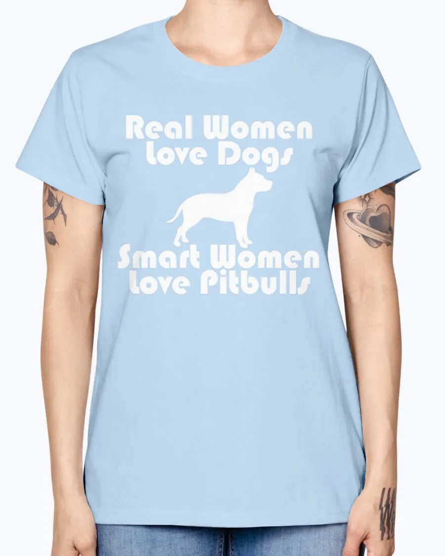 Gildan Ladies Missy T-Shirt    Smart women love pitbulls copy