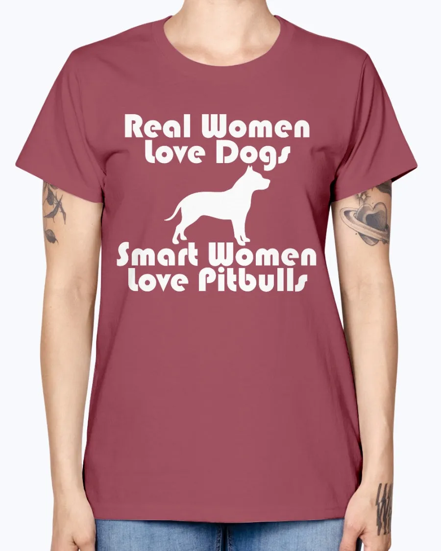 Gildan Ladies Missy T-Shirt    Smart women love pitbulls copy