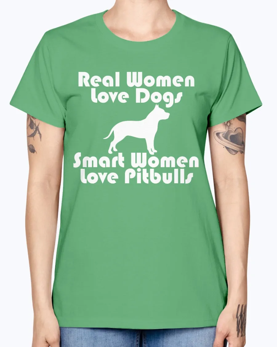 Gildan Ladies Missy T-Shirt    Smart women love pitbulls copy