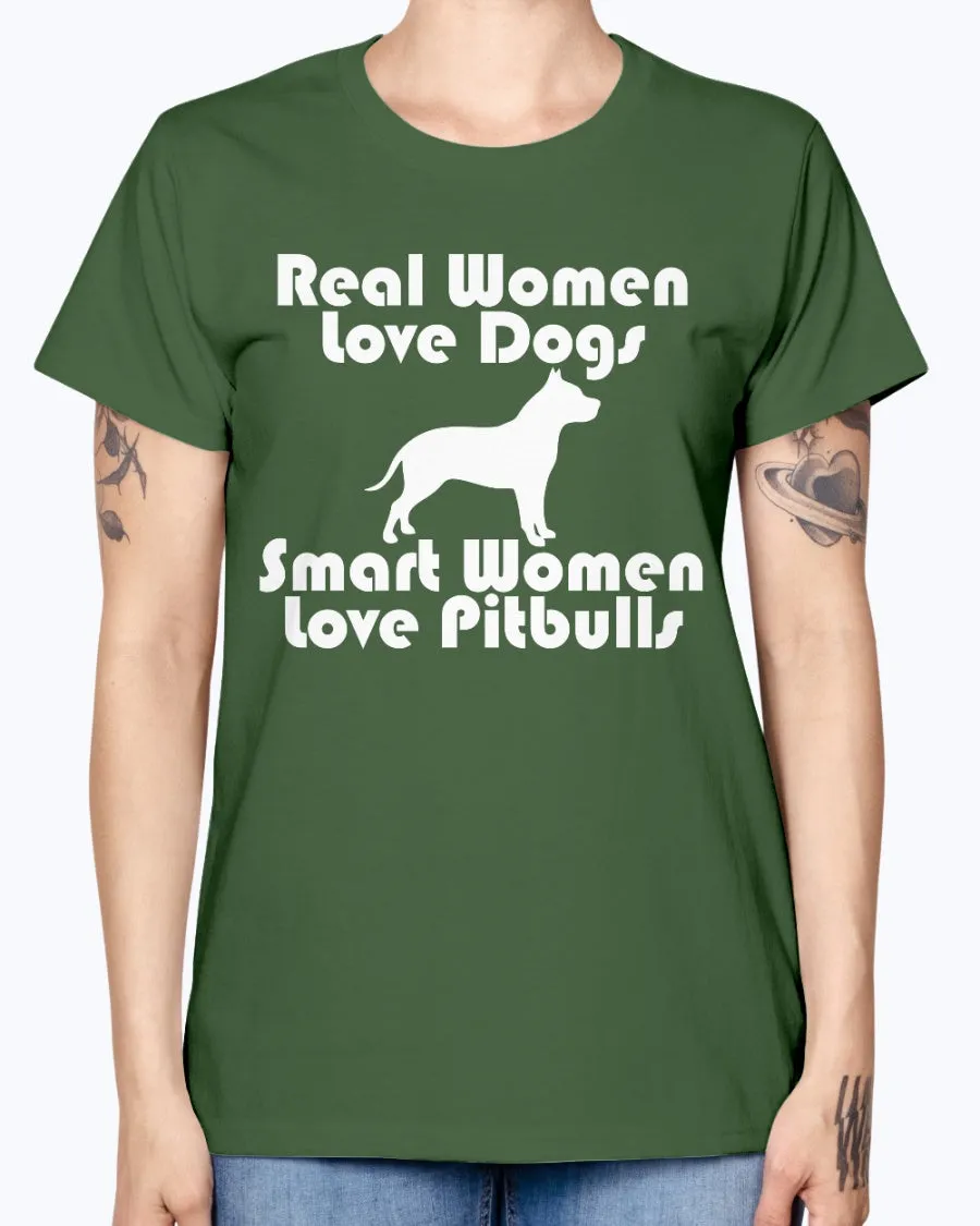 Gildan Ladies Missy T-Shirt    Smart women love pitbulls copy