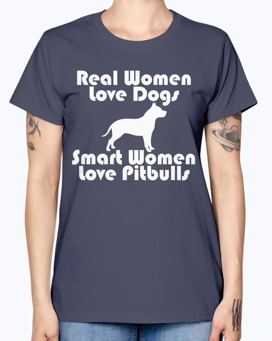 Gildan Ladies Missy T-Shirt    Smart women love pitbulls copy