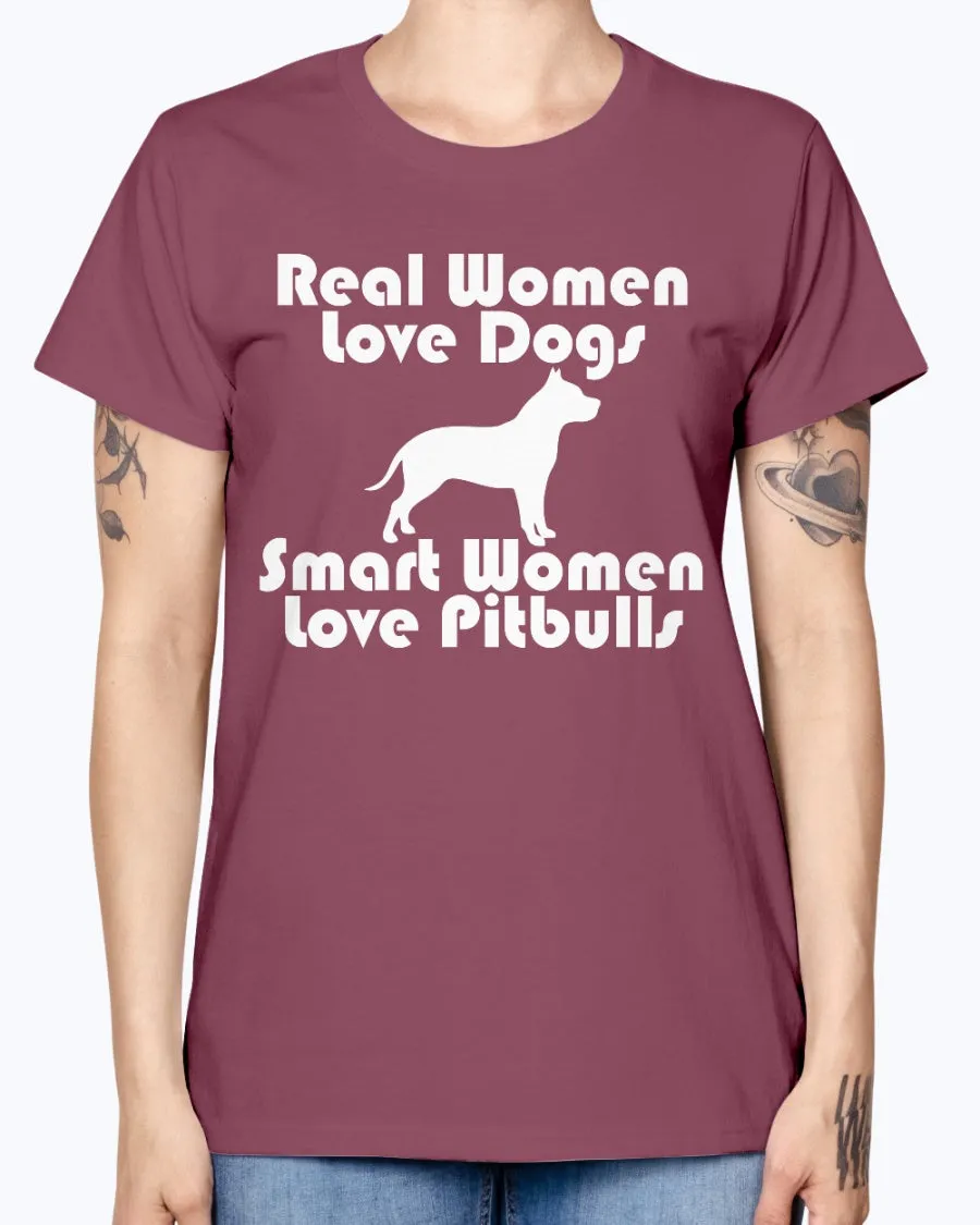 Gildan Ladies Missy T-Shirt    Smart women love pitbulls copy