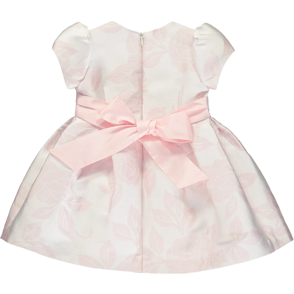 Girls Pink Jacquard Dress