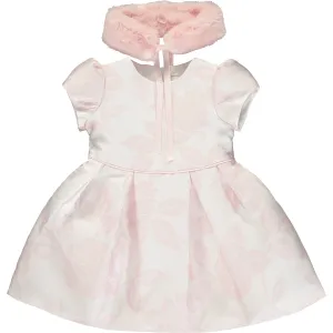 Girls Pink Jacquard Dress