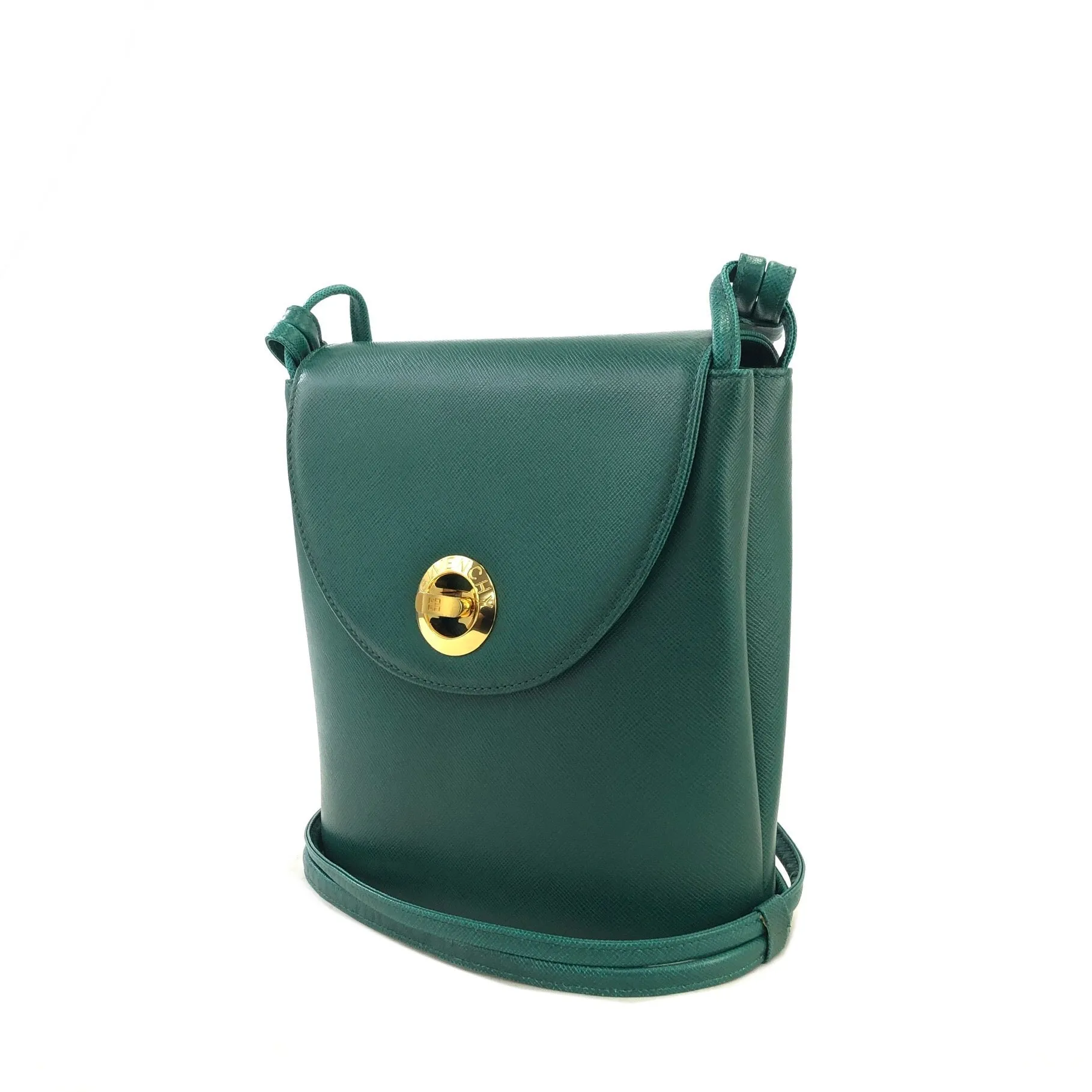 GIVENCHY Turn lock logo Leather Green rvmee6