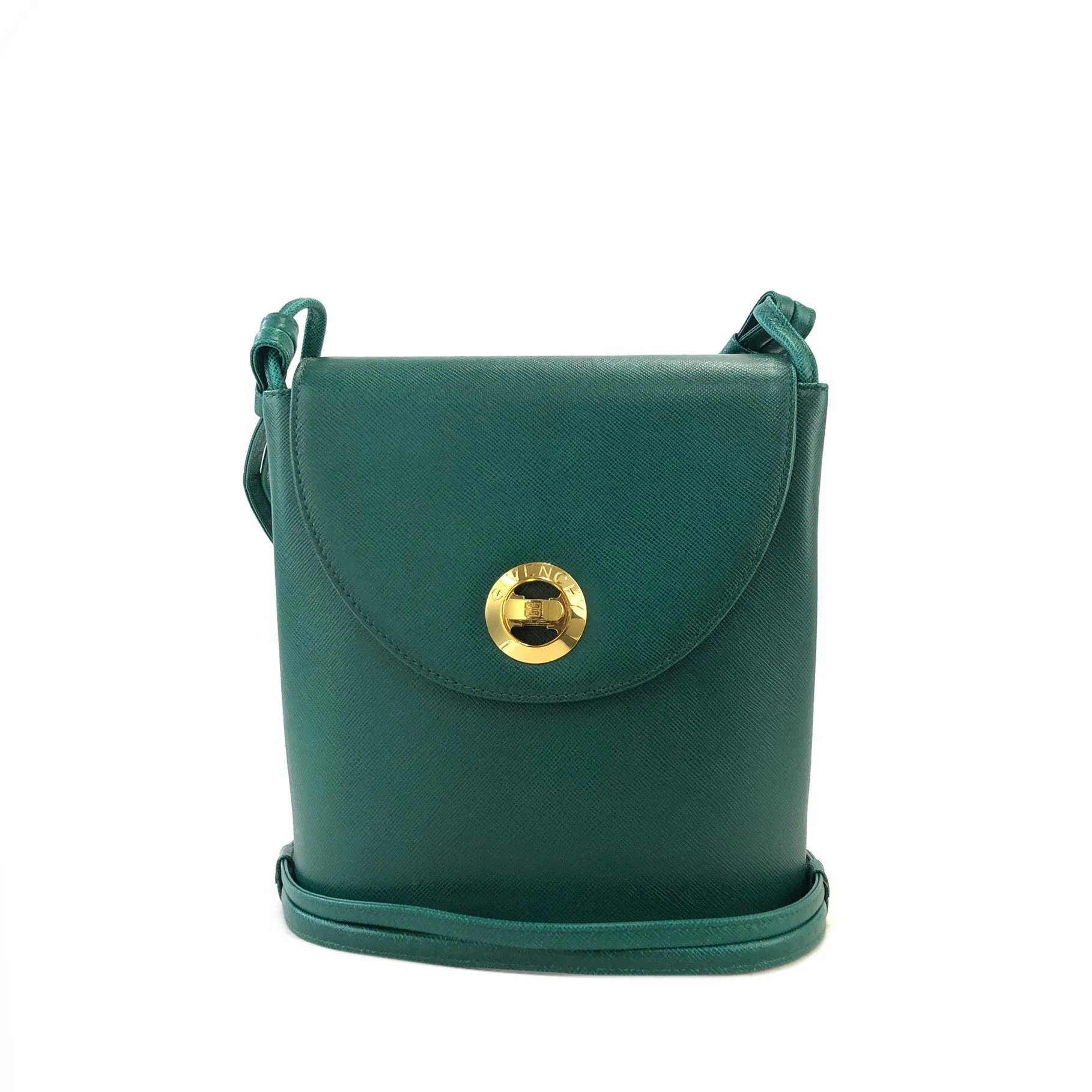 GIVENCHY Turn lock logo Leather Green rvmee6