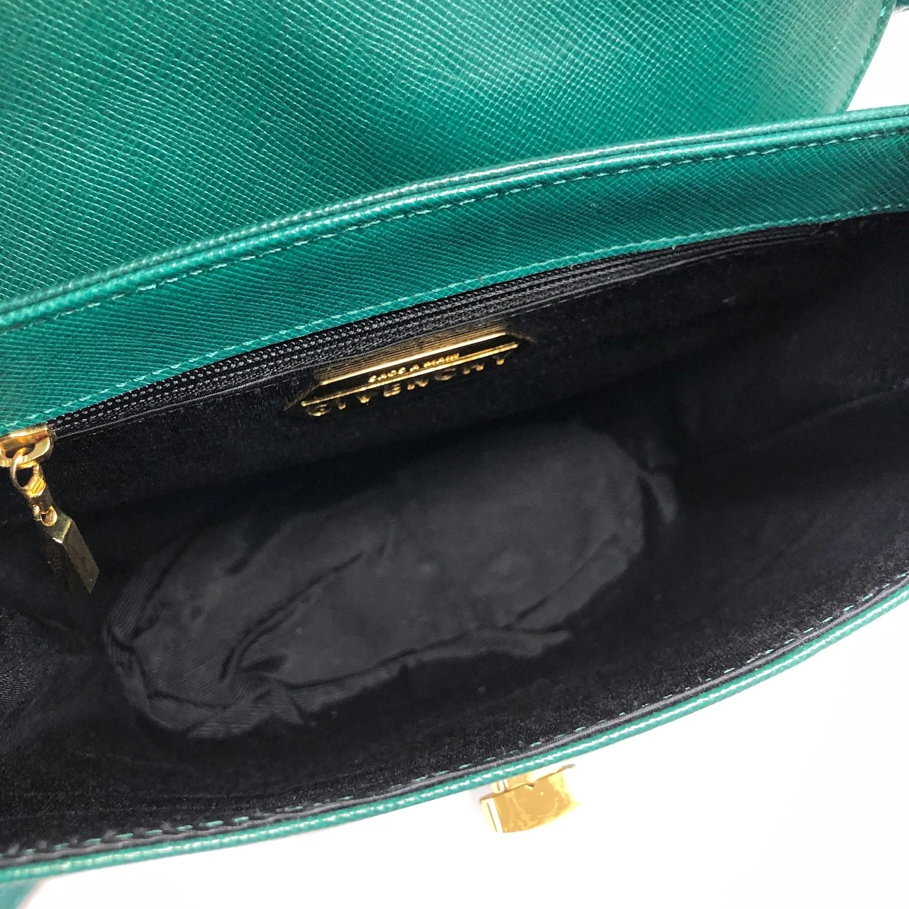 GIVENCHY Turn lock logo Leather Green rvmee6