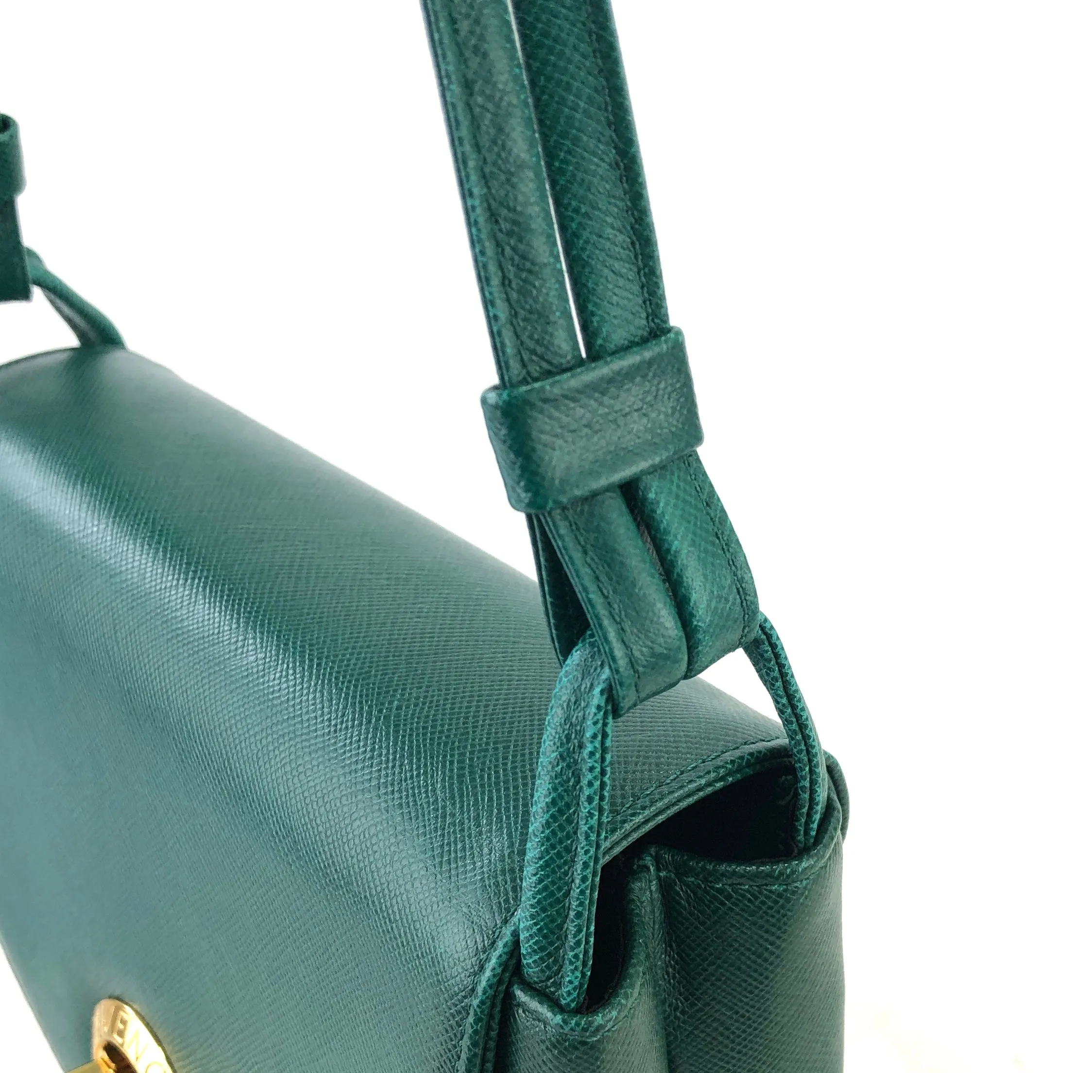 GIVENCHY Turn lock logo Leather Green rvmee6