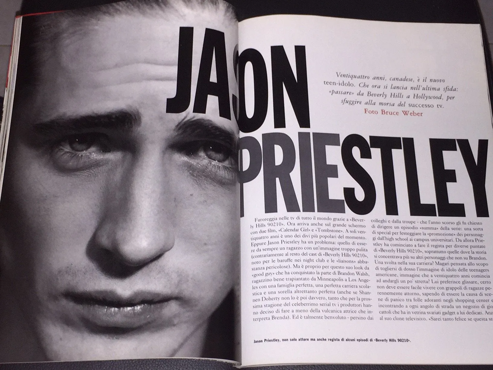 GLAMOUR Italia Magazine April 1994 JASON PRIESTLEY Bruce Weber NASTASSJA KINSKI