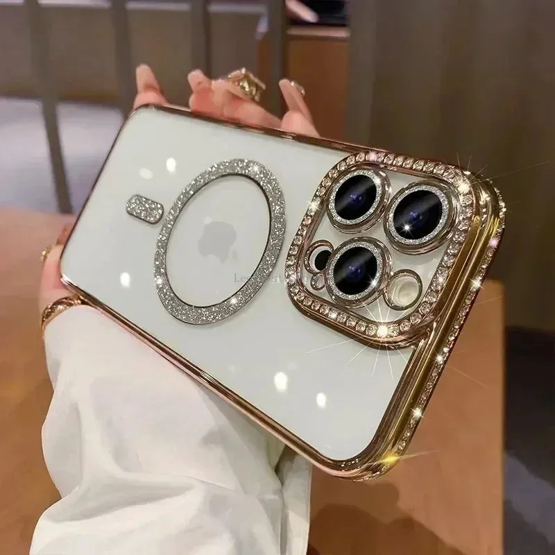 Glitter Diamond Clear Magsafe Fashion Phone Case For iPhone