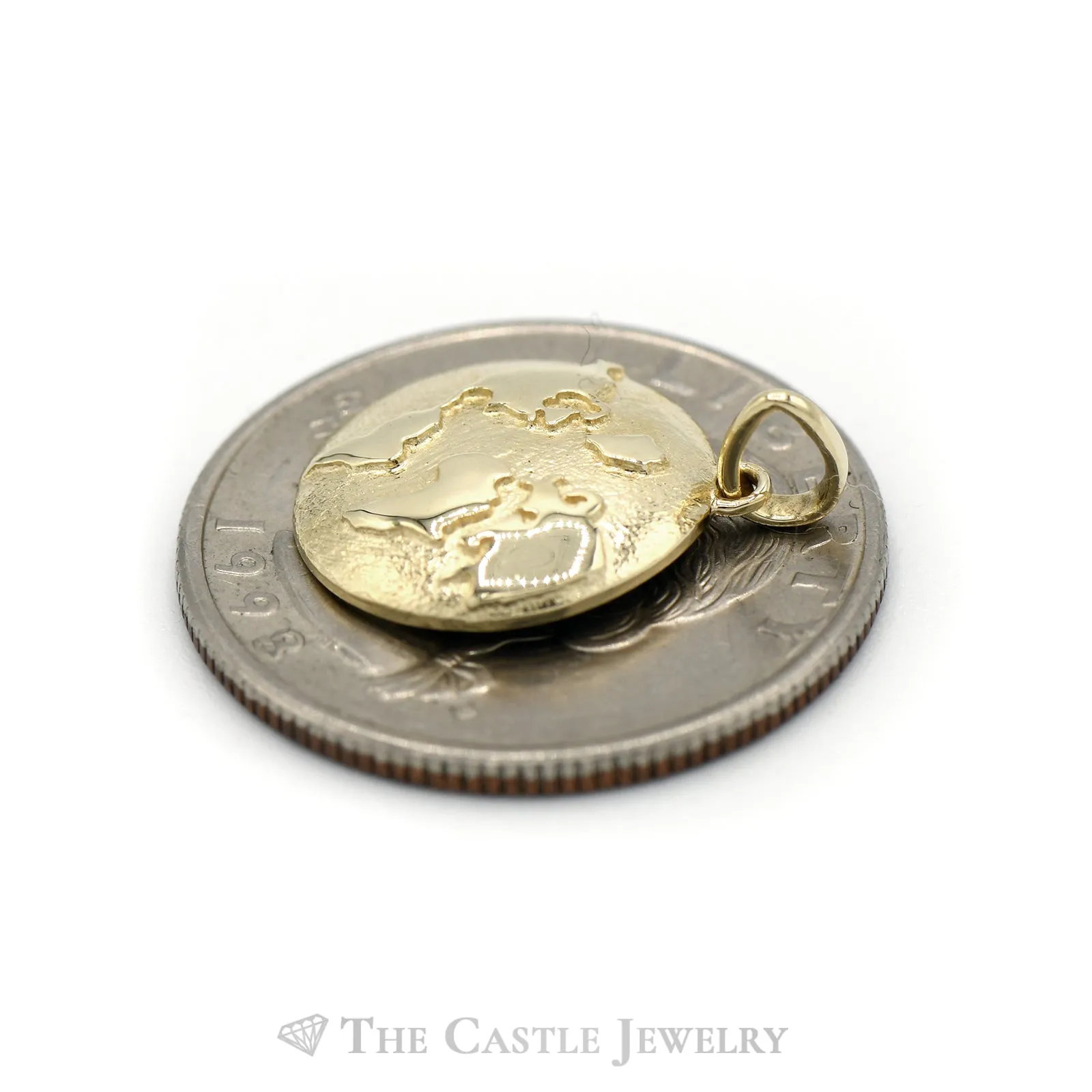 Globe of The World Pendant in 14k