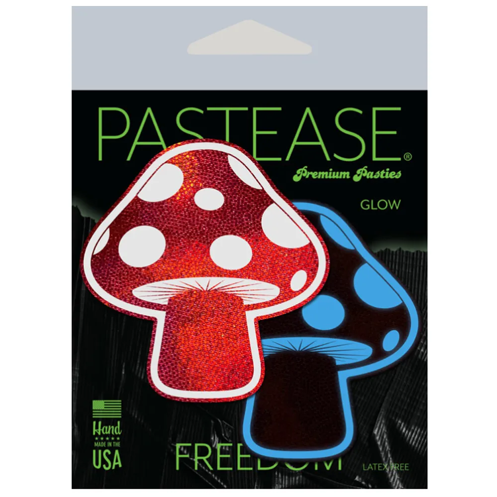 Glow-in-the-Dark Shroom Pasties - Red/Wh