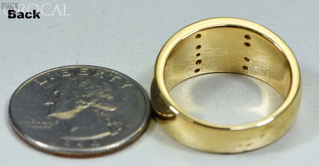 Gold Nugget/Quartz Men's Ring "Orocal" RM732LDNQ Genuine Hand Crafted Jewelry - 14K Casting