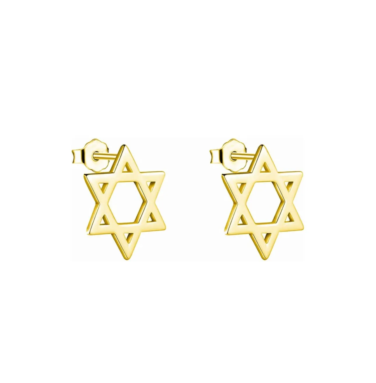 Gold or Silver Magen David - Star of David Design Stud Earrings