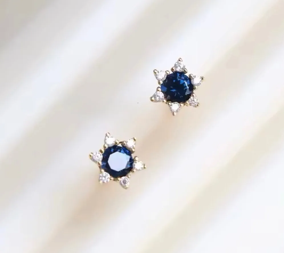 Gold or Silver Magen David - Star of David Design Stud Earrings