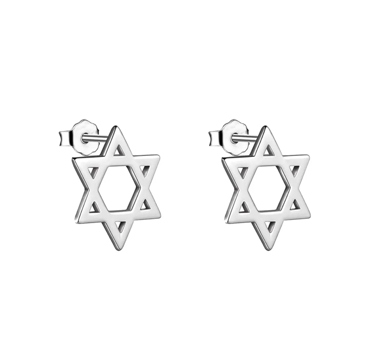 Gold or Silver Magen David - Star of David Design Stud Earrings