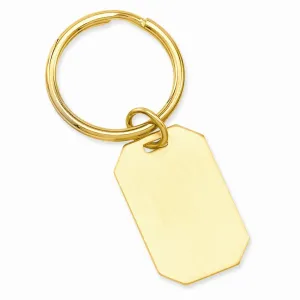 Gold Plated Satin Rectangle Key Ring