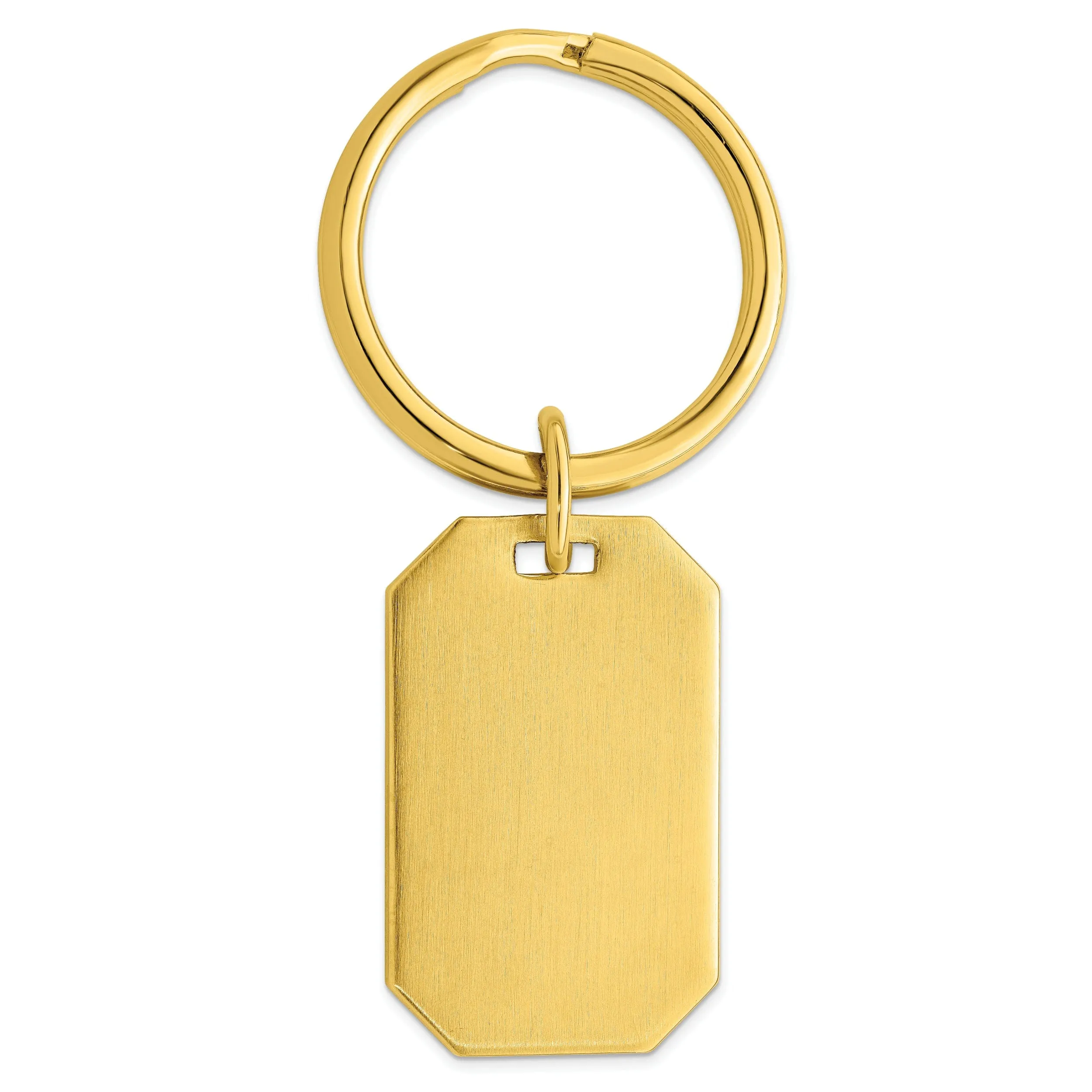 Gold Plated Satin Rectangle Key Ring