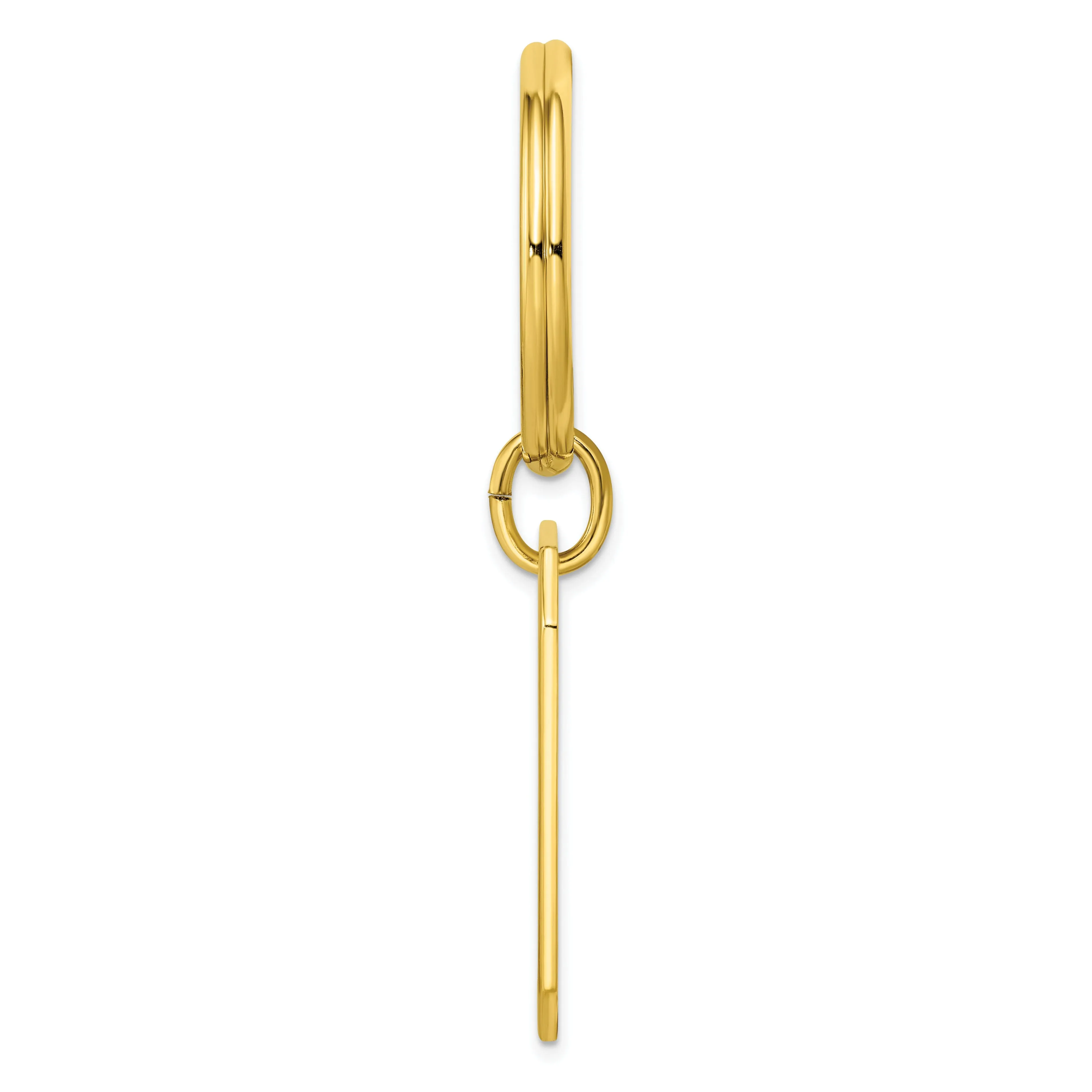 Gold Plated Satin Rectangle Key Ring