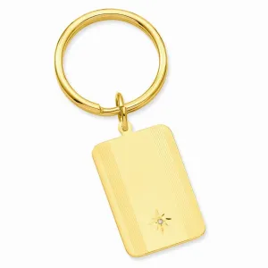 Gold Plated Star Cut Diamond Key Ring