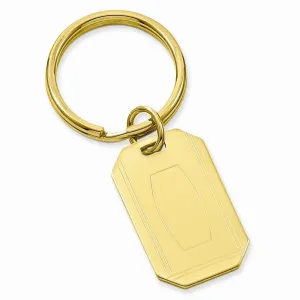 Gold Plated with Engraveable Area Key Ring