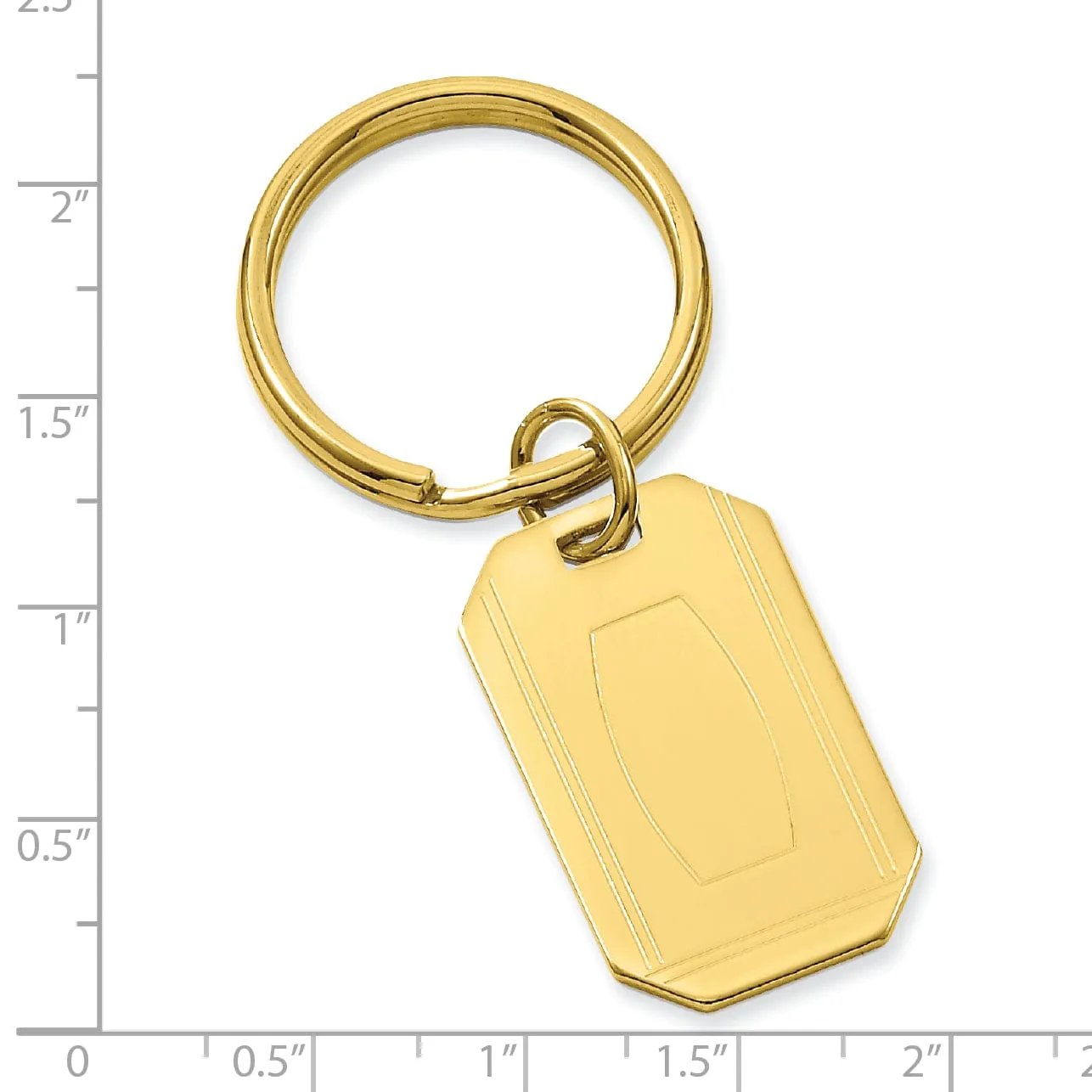 Gold Plated with Engraveable Area Key Ring