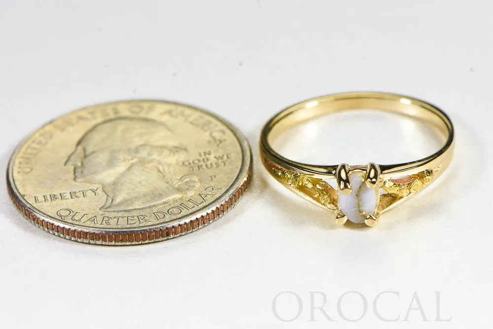 Gold Quartz Ladies Ring "Orocal" RL1024Q Genuine Hand Crafted Jewelry - 14K Gold Casting