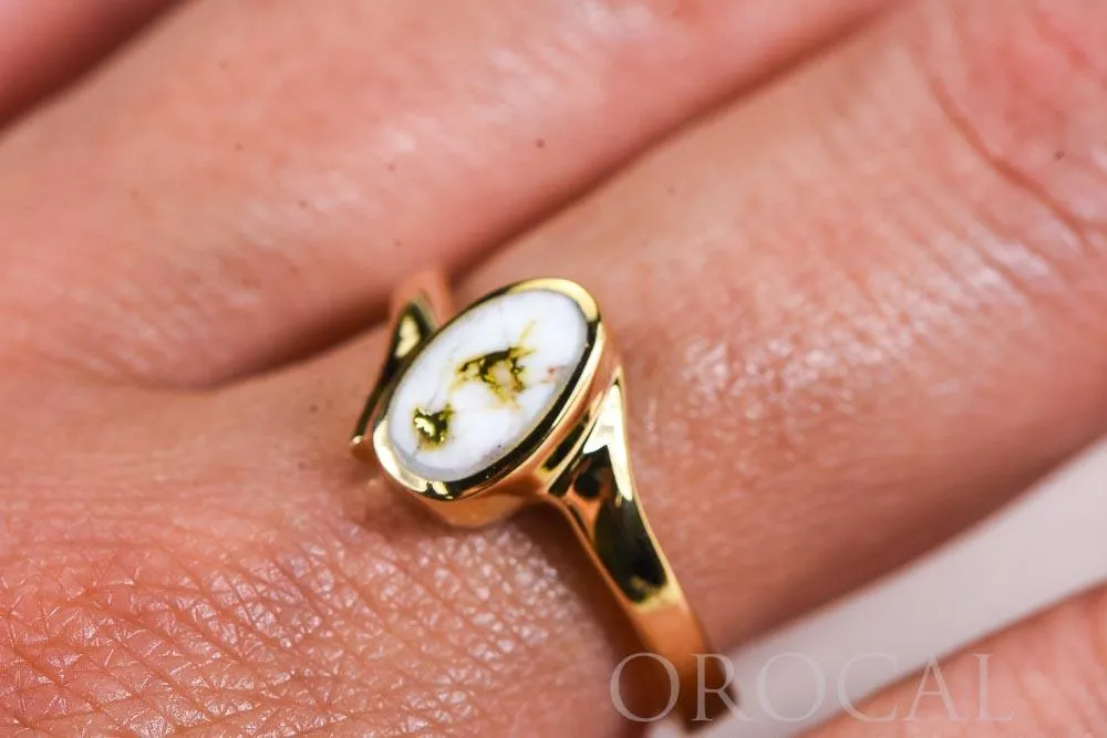 Gold Quartz Ladies Ring "Orocal" RL1027Q Genuine Hand Crafted Jewelry - 14K Gold Casting