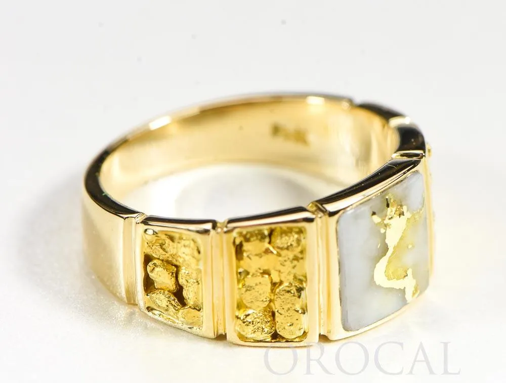 Gold Quartz Ladies Ring "Orocal" RL1046NQ Genuine Hand Crafted Jewelry - 14K Gold Casting