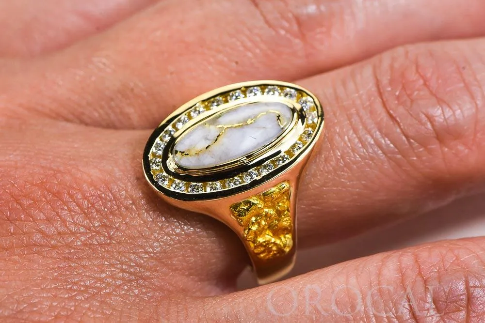 Gold Quartz Ladies Ring "Orocal" RL1049DQ Genuine Hand Crafted Jewelry - 14K Gold Casting